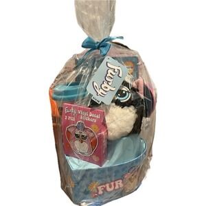 Furby Gift Basket Set Plush Stickers Notebook Tumbler Heart Box New Wrapped